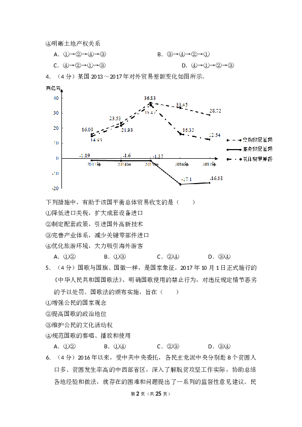 2018年全国统一高考政治试卷（新课标ⅲ）（含解析版）.doc