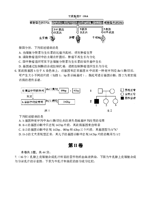 2011年天津高考生物试题及答案.doc