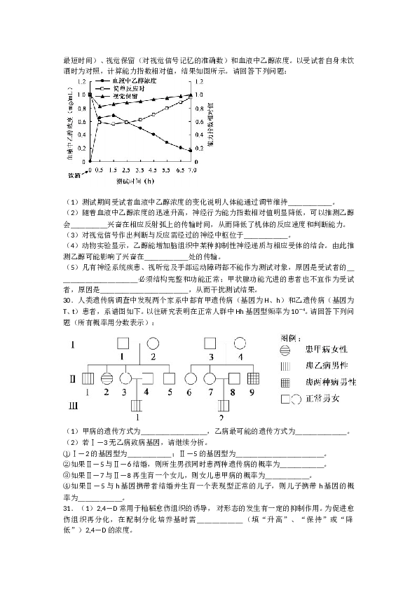 2012年江苏高考生物试卷及答案.doc