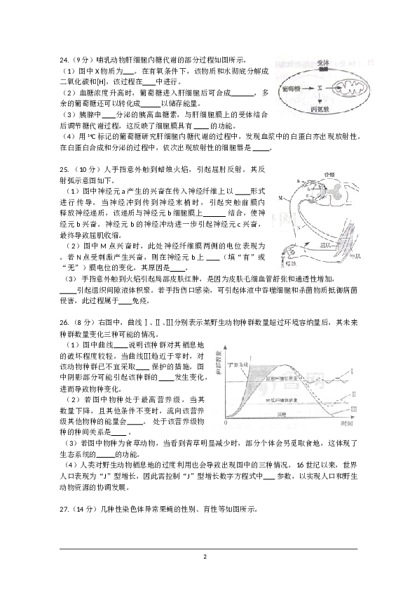 2012年山东高考生物真题试卷(含答案).doc