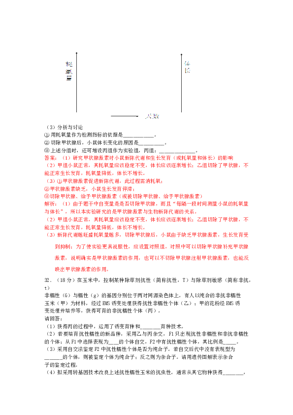 2013年浙江省高考理综生物试题与答案.docx