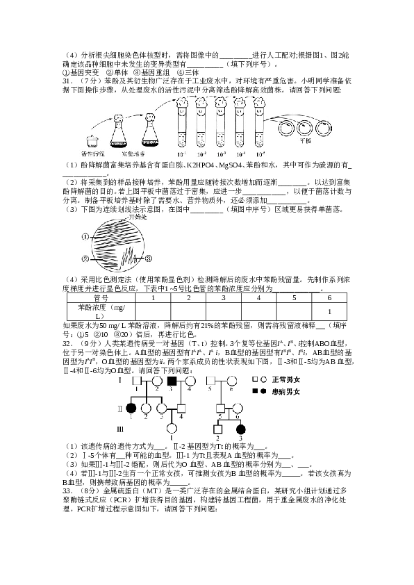 2017年江苏高考生物试卷及答案.doc