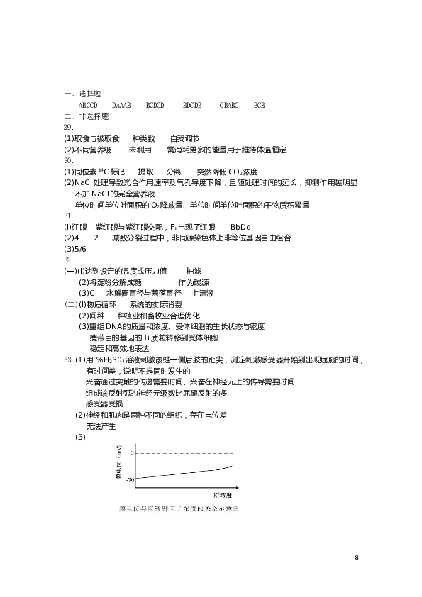 2018年11月浙江省生物选考试卷和答案.doc