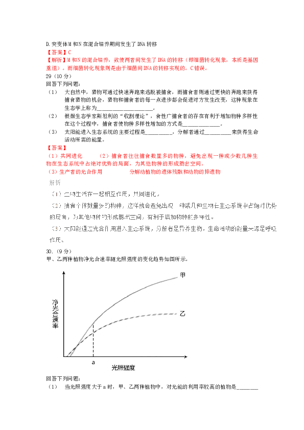 2018年山东高考生物真题试卷(含答案).docx