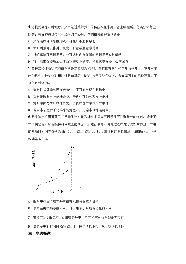 2019年山东高考生物真题试卷(含答案).docx