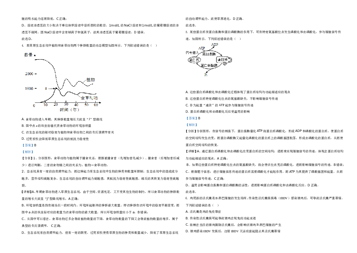 2021年湖南高考生物（新高考）A3 Word版（解析版）.doc