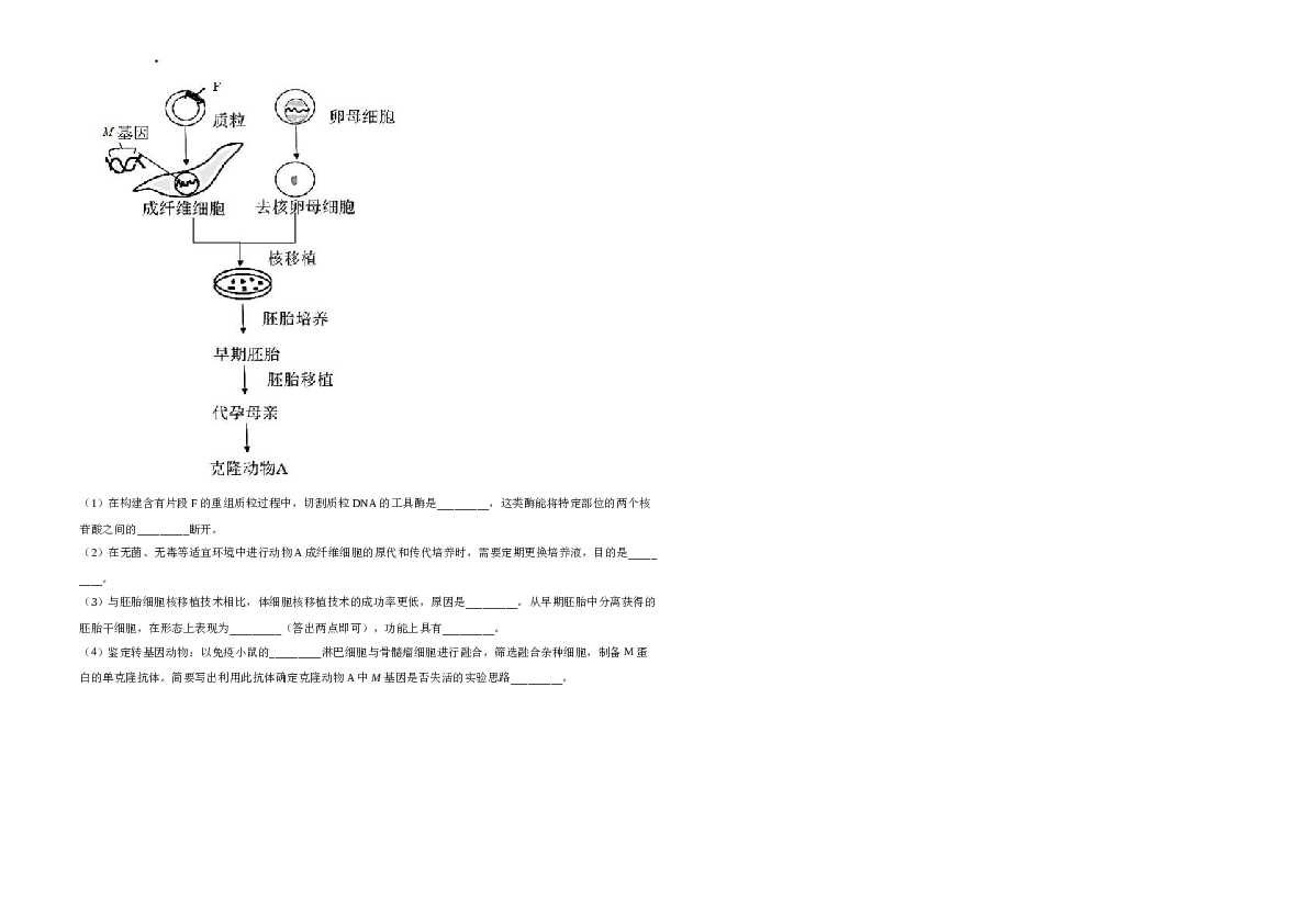 2021年湖南高考生物（新高考）A3 Word版（原卷版）.doc