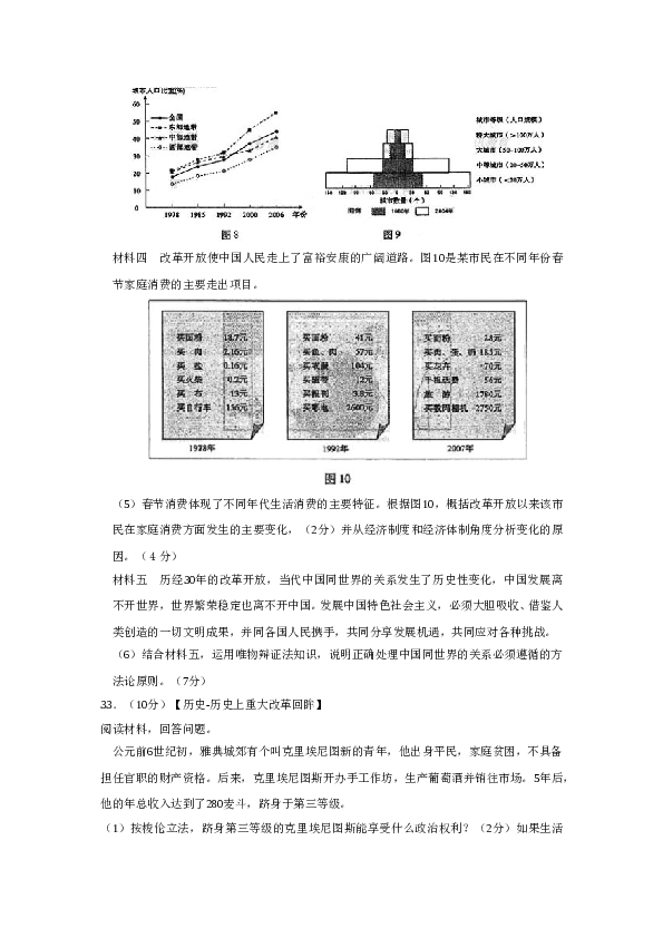 2008山东高考历史试题及答案.doc