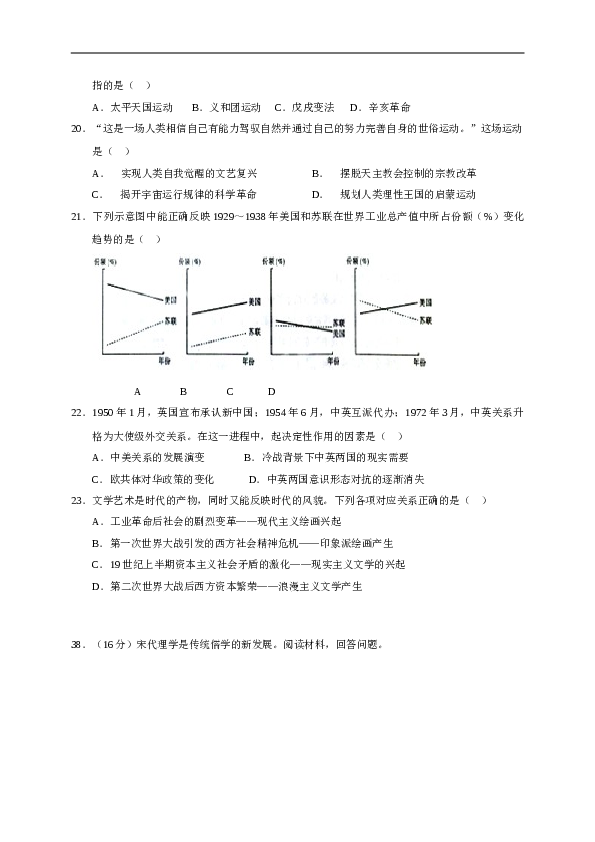 2015山东高考历史试题及答案.doc