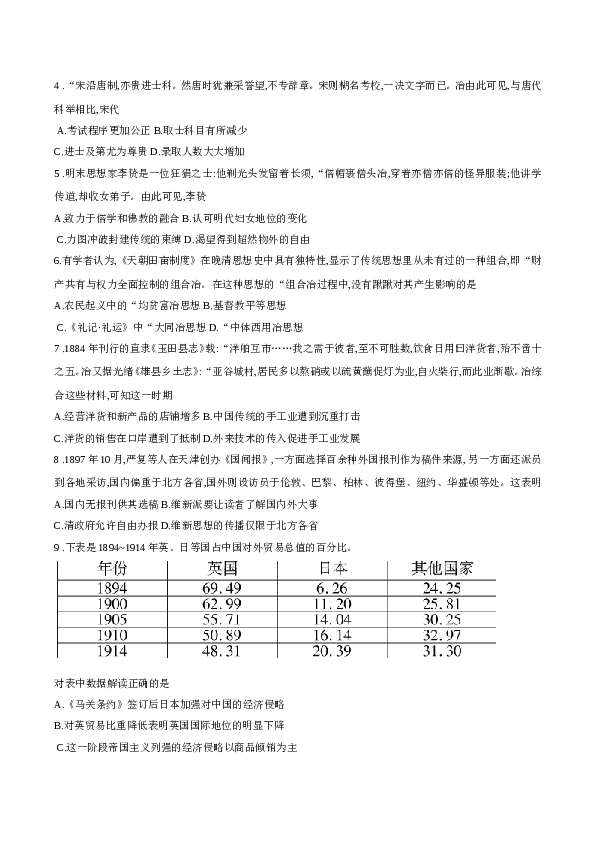 2016年高考江苏历史试卷及答案.doc