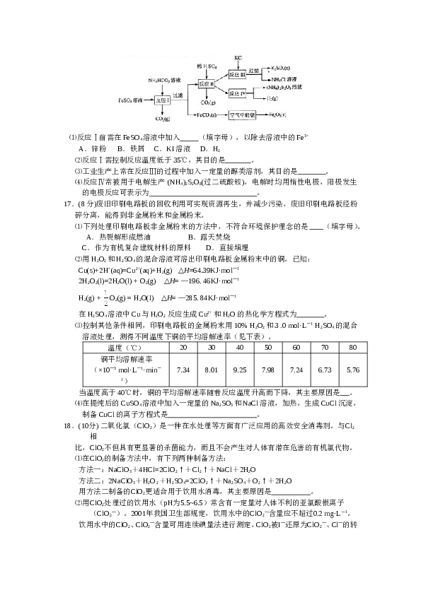 江苏2009江苏高考化学试题及答案.doc