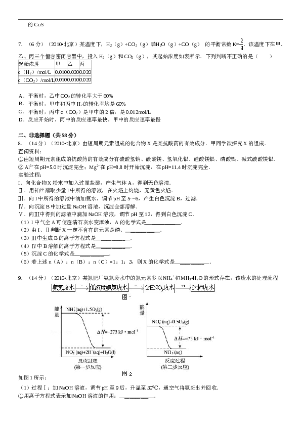 北京2010北京高考理综化学试题及答案.doc