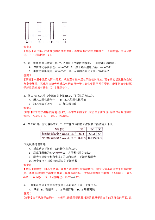 海南2009年海南高考化学试题及答案.doc