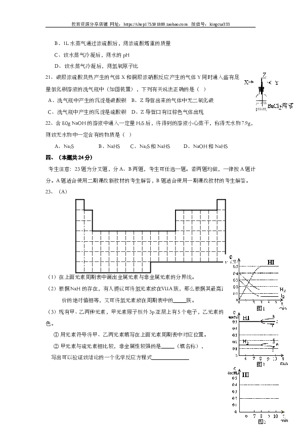 上海2005年上海市高中毕业统一学业考试化学试卷（word版）.doc