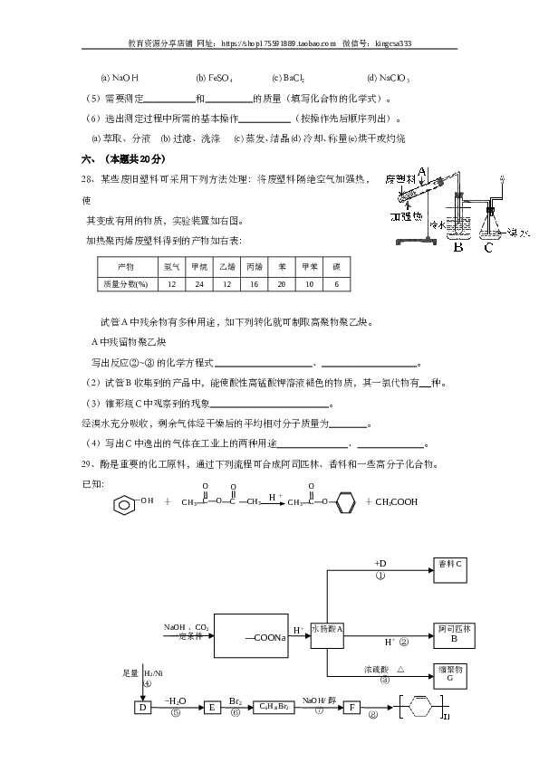 上海2005年上海市高中毕业统一学业考试化学试卷（word版）.doc