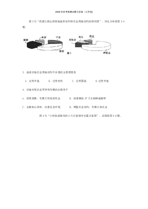 2008年江苏高考地理试题及答案.doc