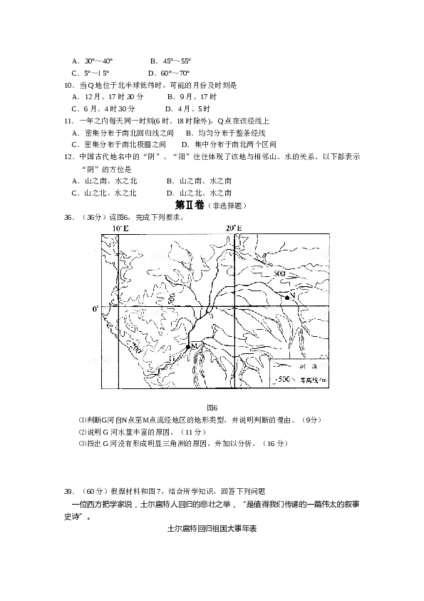 2008年全国统一高考地理试卷（全国卷ⅰ）（含解析版）.doc