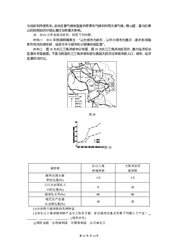 2014年江苏高考地理试题及答案.doc