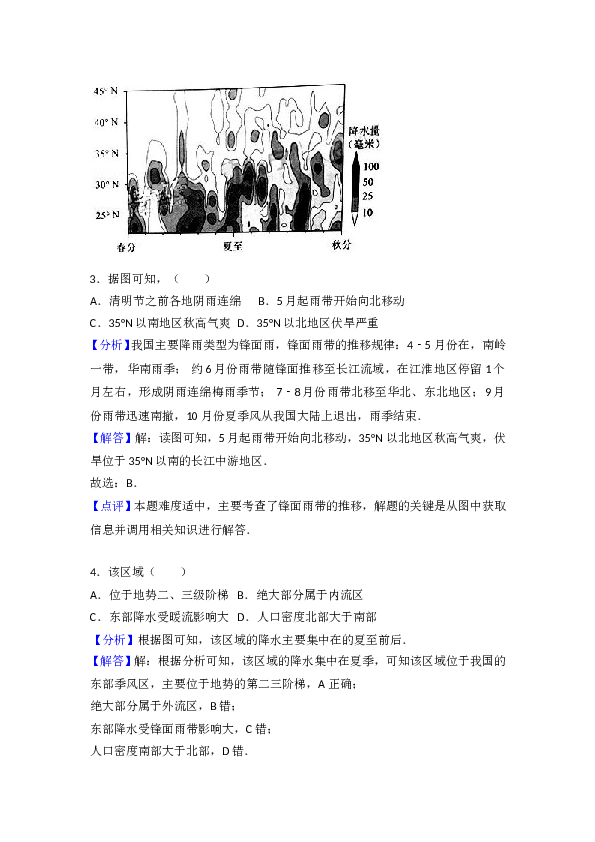 2017年北京高考文综地理试题及答案.doc