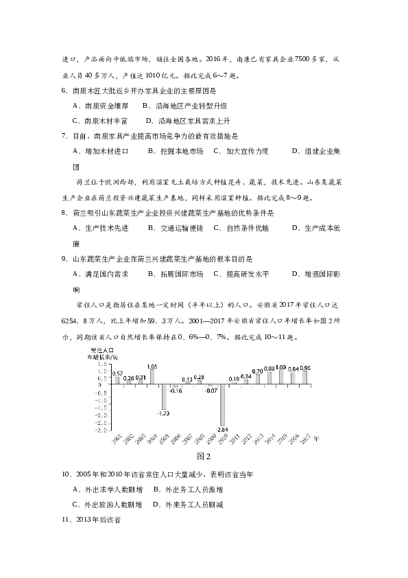 2018年高考地理试题及答案(海南卷).docx