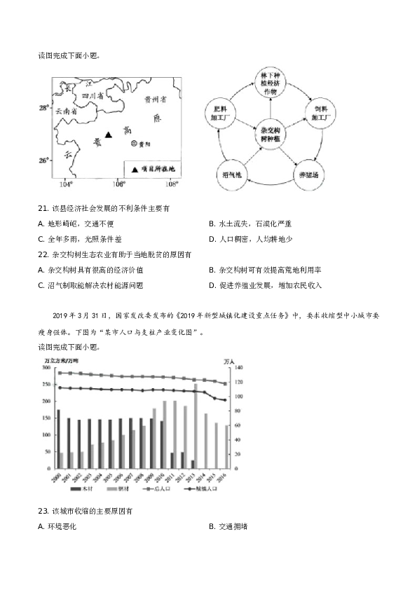2019年江苏高考地理试题及答案.doc