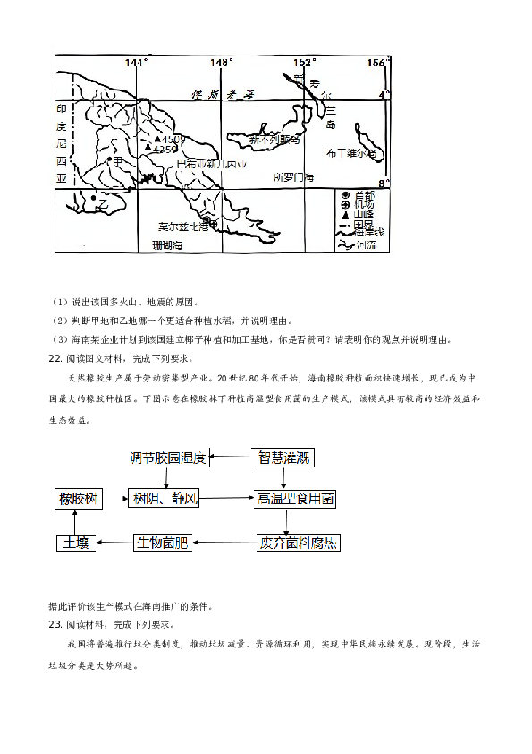 2020年高考地理试题及答案(海南卷).doc