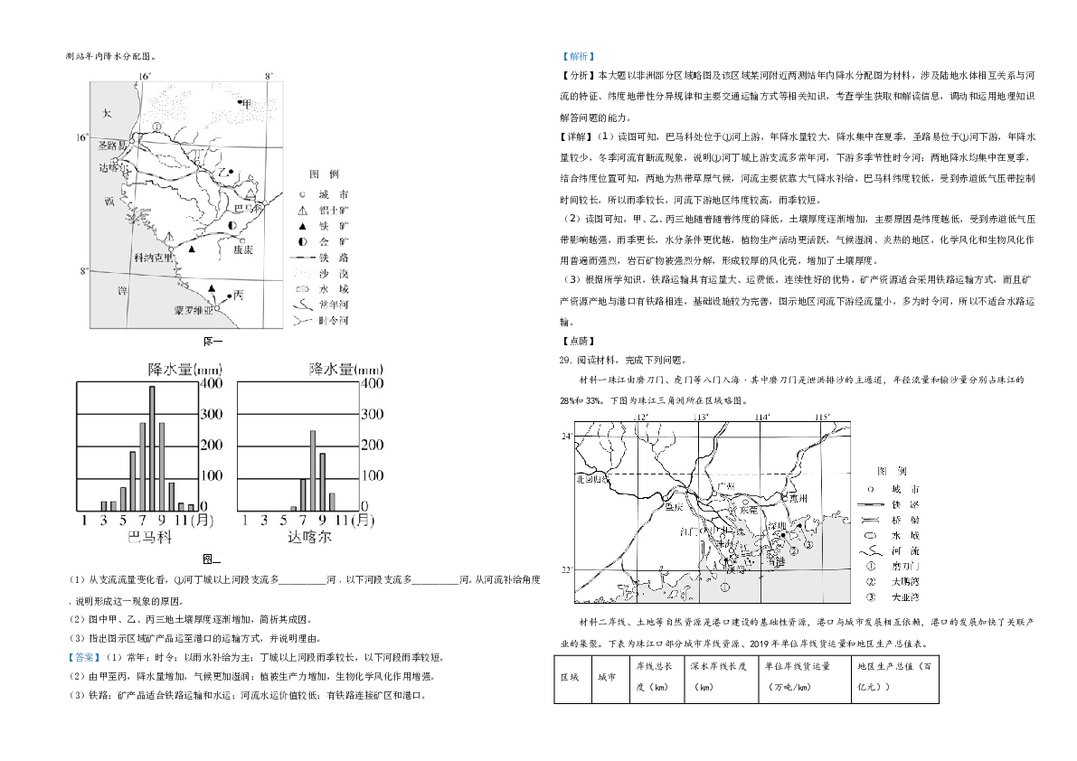 2021年6月浙江省普通高校招生选考科目考试地理试题（解析版）.doc