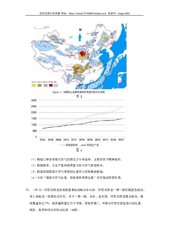 上海2019年上海市高中毕业统一学业考试地理试卷（word解析版）.doc