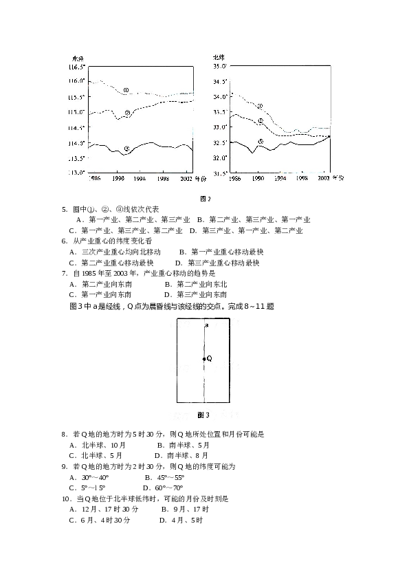 浙江2008年浙江省高考地理试题及答案.doc