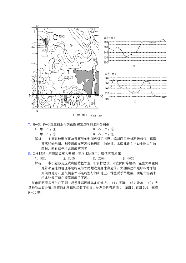 浙江2010年浙江省高考地理试题及答案.doc