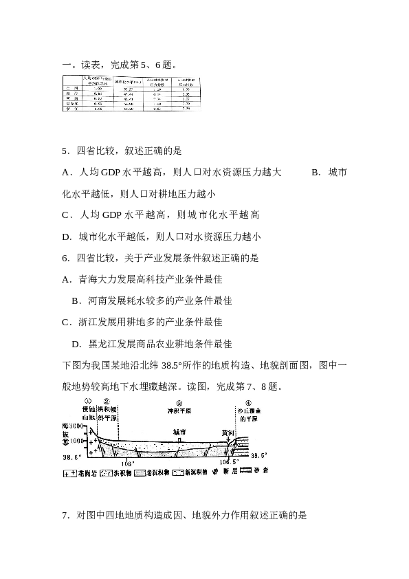 浙江2014年浙江省高考地理试题及答案.docx