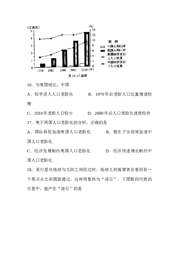 浙江2016年浙江省选考地理试题及答案【4月】.docx