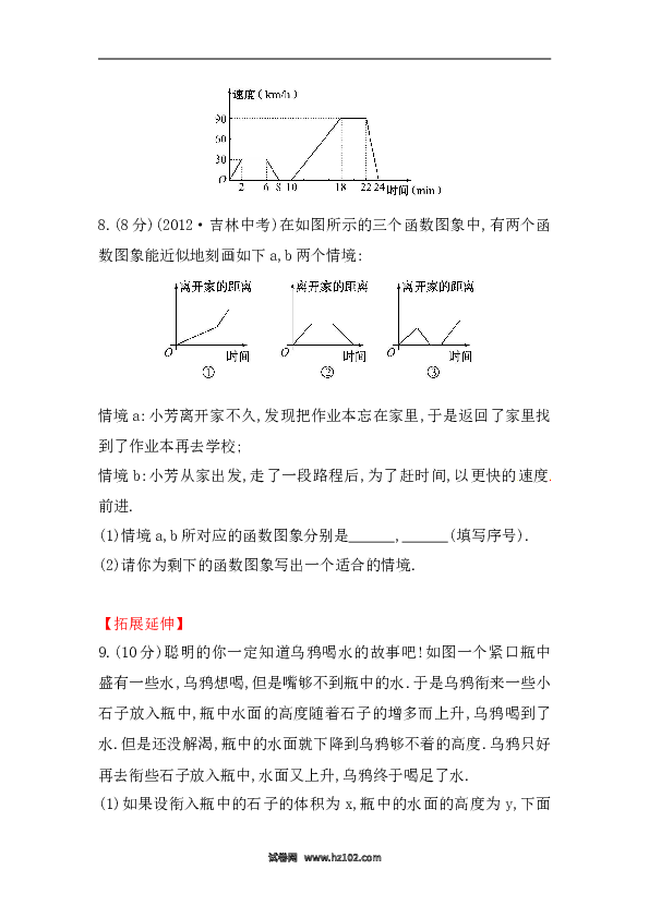 【期末】初二数学下册知识点测试卷：函数的图象初级测试（含详解）.doc