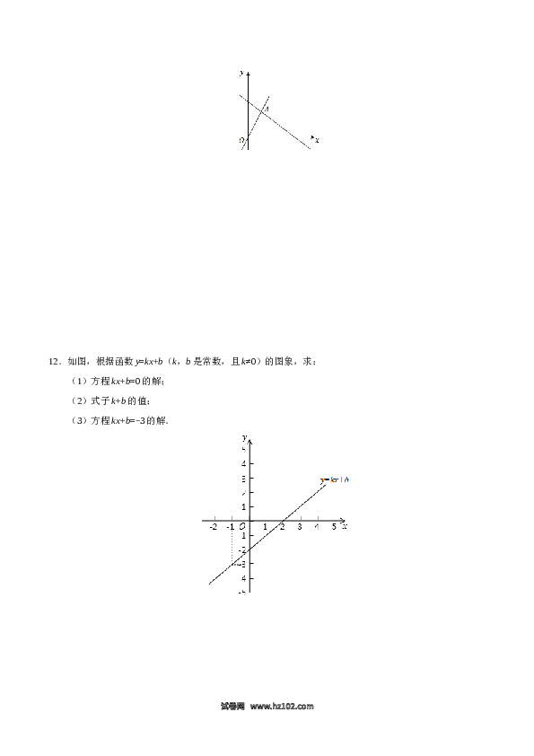 【同步练习】初二下册-人教版数学 19.2.3 一次函数与方程、不等式-（原卷版）.docx