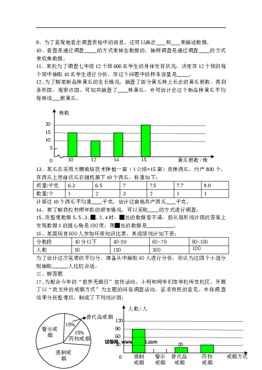 【同步练习】初一数学下册10.1　统计调查　检测题2.doc