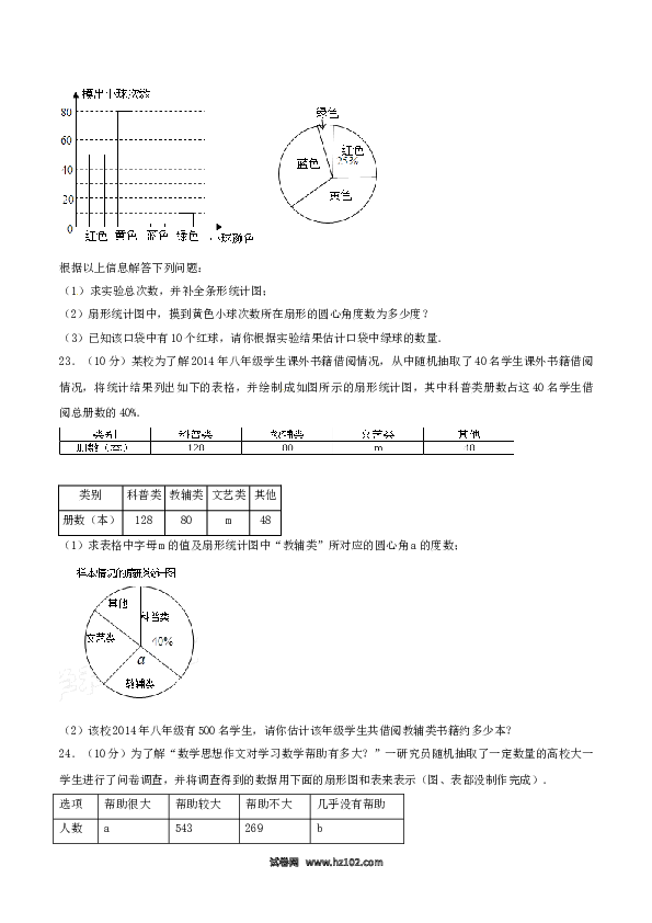 【单元检测】初中一年级数学下册第10章 数据的收集、整理和描述（A卷）.doc