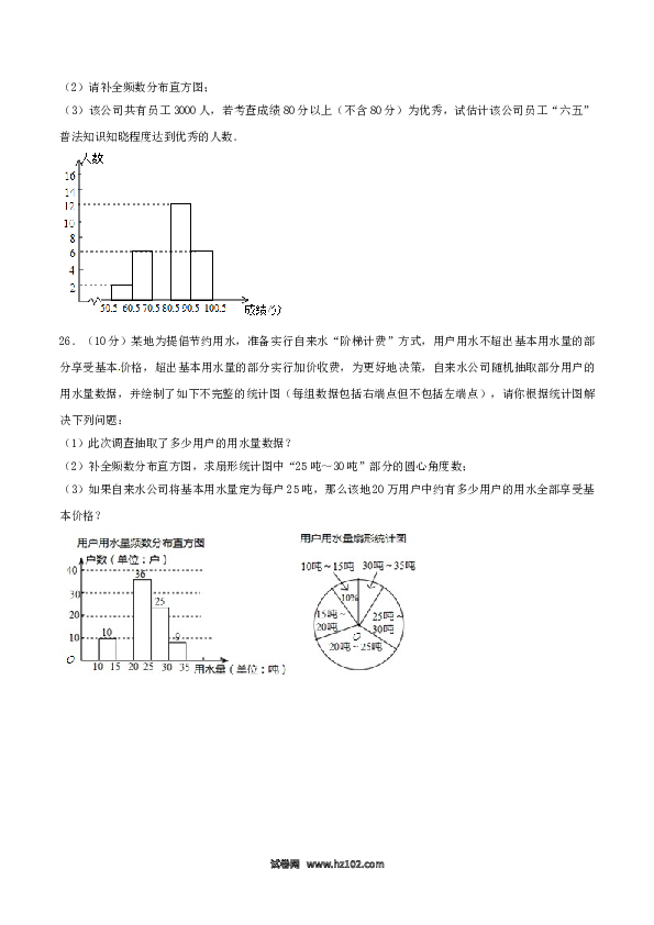 【单元检测】初中一年级数学下册第10章 数据的收集、整理和描述（B卷）.doc