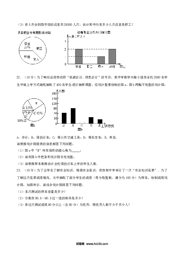 【单元检测】初中一年级数学下册第10章 数据的收集、整理和描述（B卷）.doc