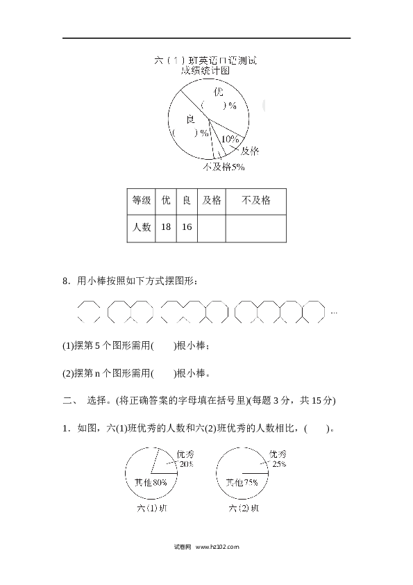 人教版六年级上册数学第7、8单元过关检测卷.docx