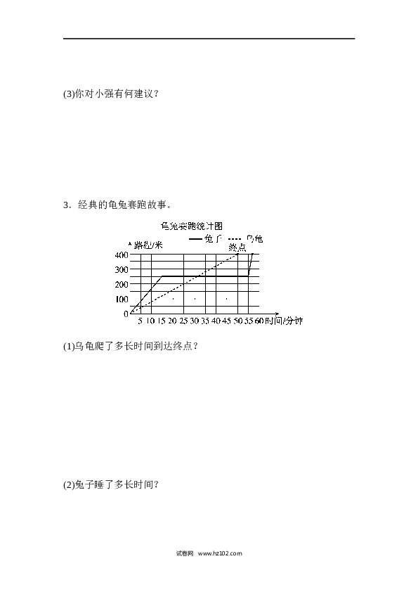 人教版五年级下册数学第7单元折线统计图、折线统计图的统计能力检测卷.docx