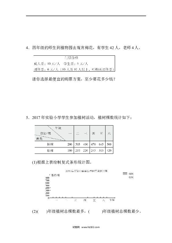 四年级人教版数学下册重庆市名校期末测试卷.docx