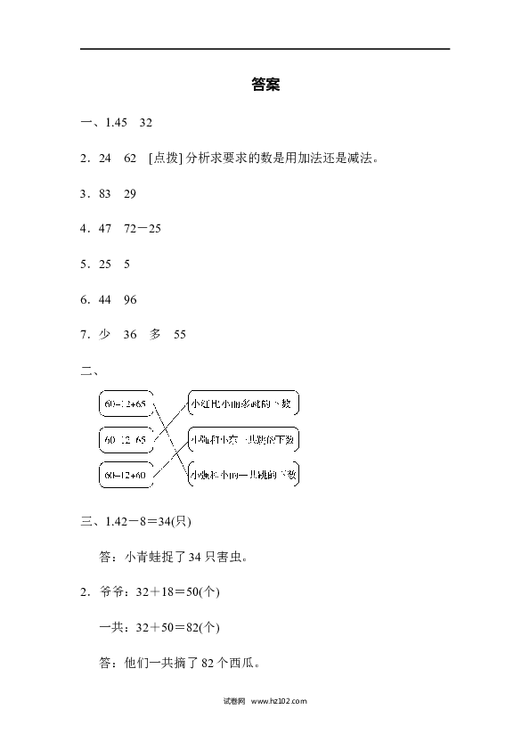 人教版二年级数学上册期末总复习重难点突破2.docx