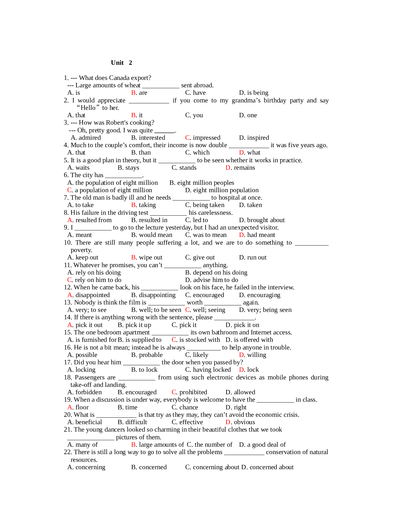 牛津版高二英语上学期Unit2练习2.doc