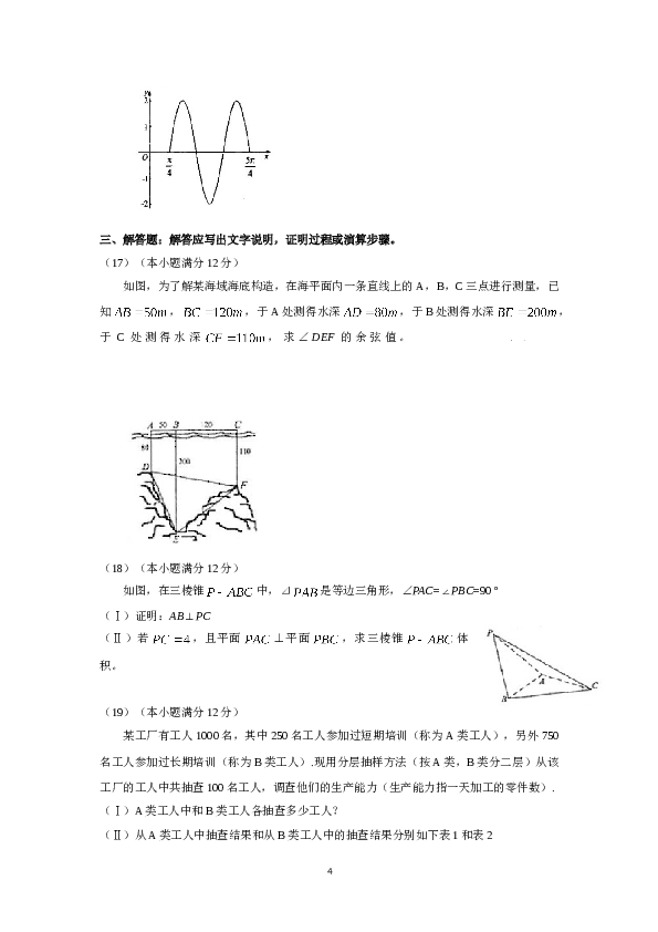 2009年海南省高考文科数学试题及答案.doc