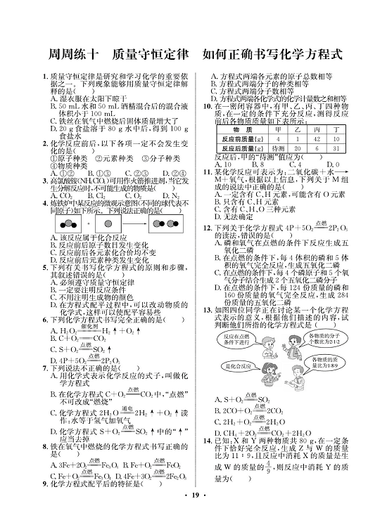 一卷好题&middot;九年级上册化学人教版同步周周练_部分10.pdf