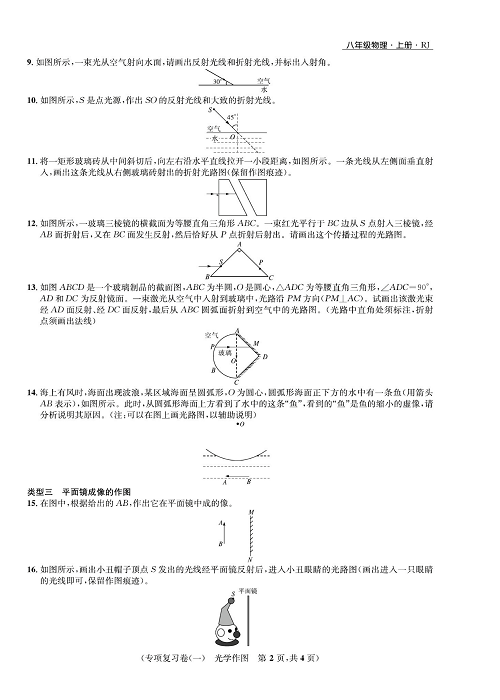 一卷好题&middot;八年级上册物理人教版好题试卷_专项复习卷（一）光学作图.pdf