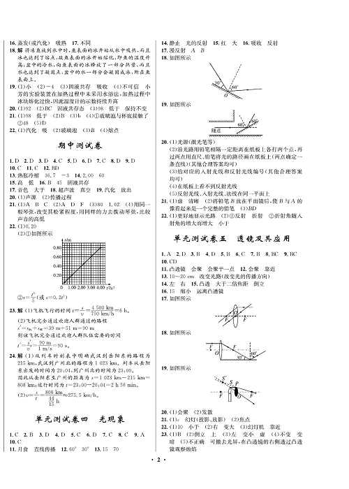 一卷好题&middot;八年级上册物理人教版好题试卷（参考答案）.pdf