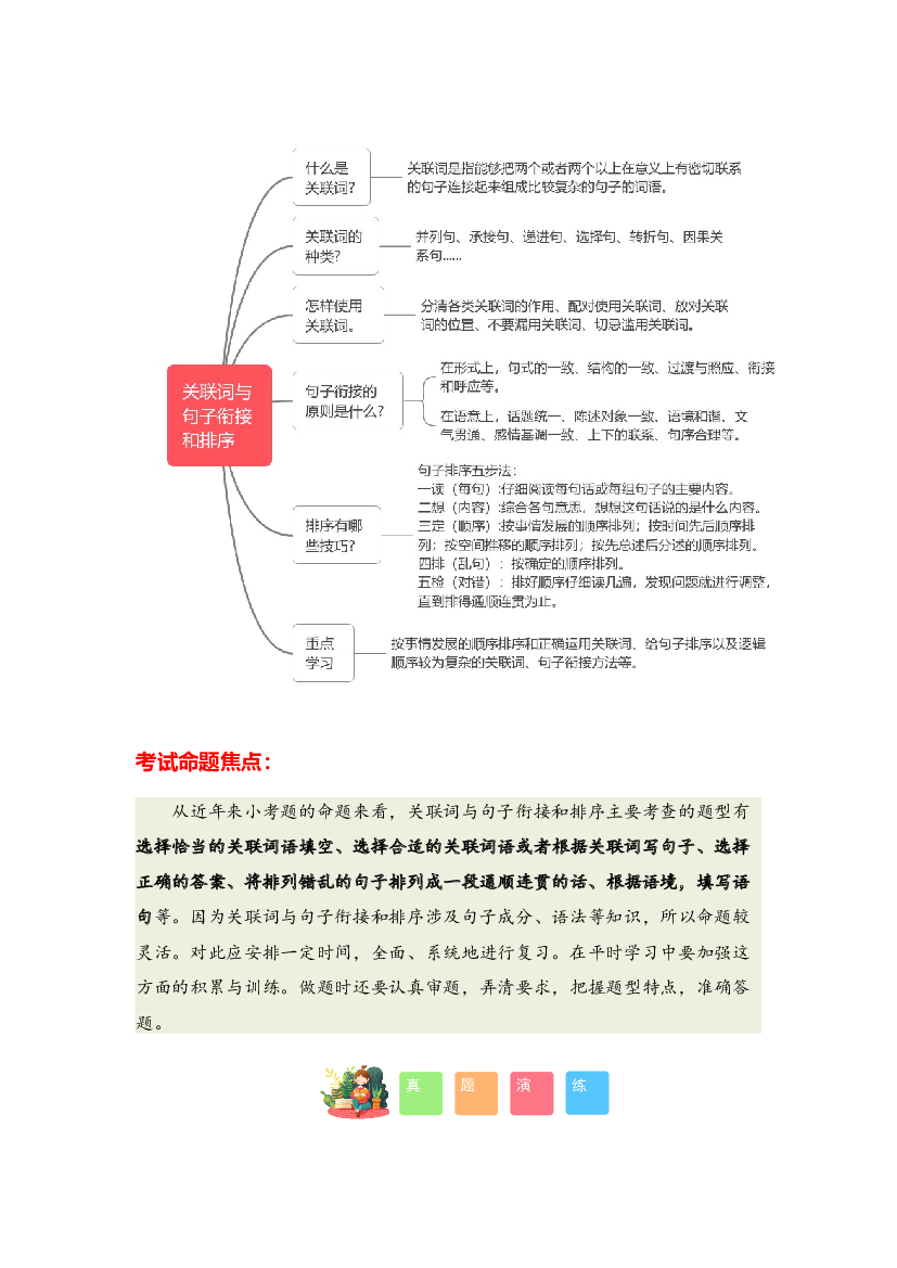 专题08 关联词与句子衔接和排序-2023-2024学年五年级语文寒假专项提升（统编版）.docx