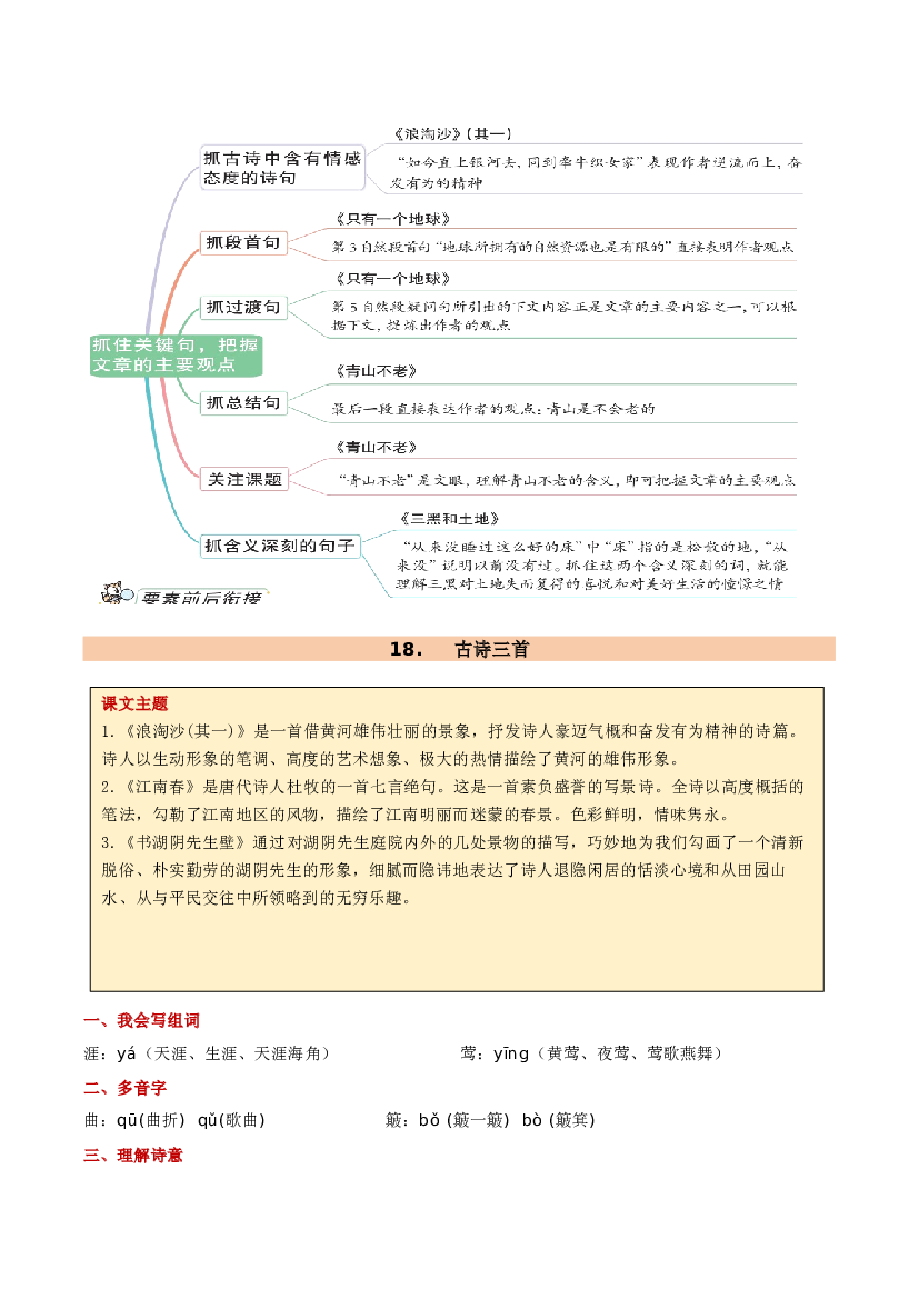 第六单元（知识清单）-【上好课】六年级语文上册同步高效课堂系列（统编版）.docx