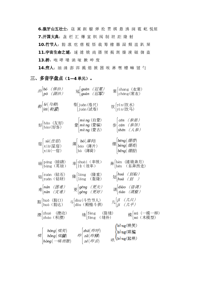 专题 01字音辨析（考点+试题）-2023-2024学年六年级语文上册期中专项复习（统编版）.docx